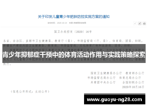 青少年抑郁症干预中的体育活动作用与实践策略探索